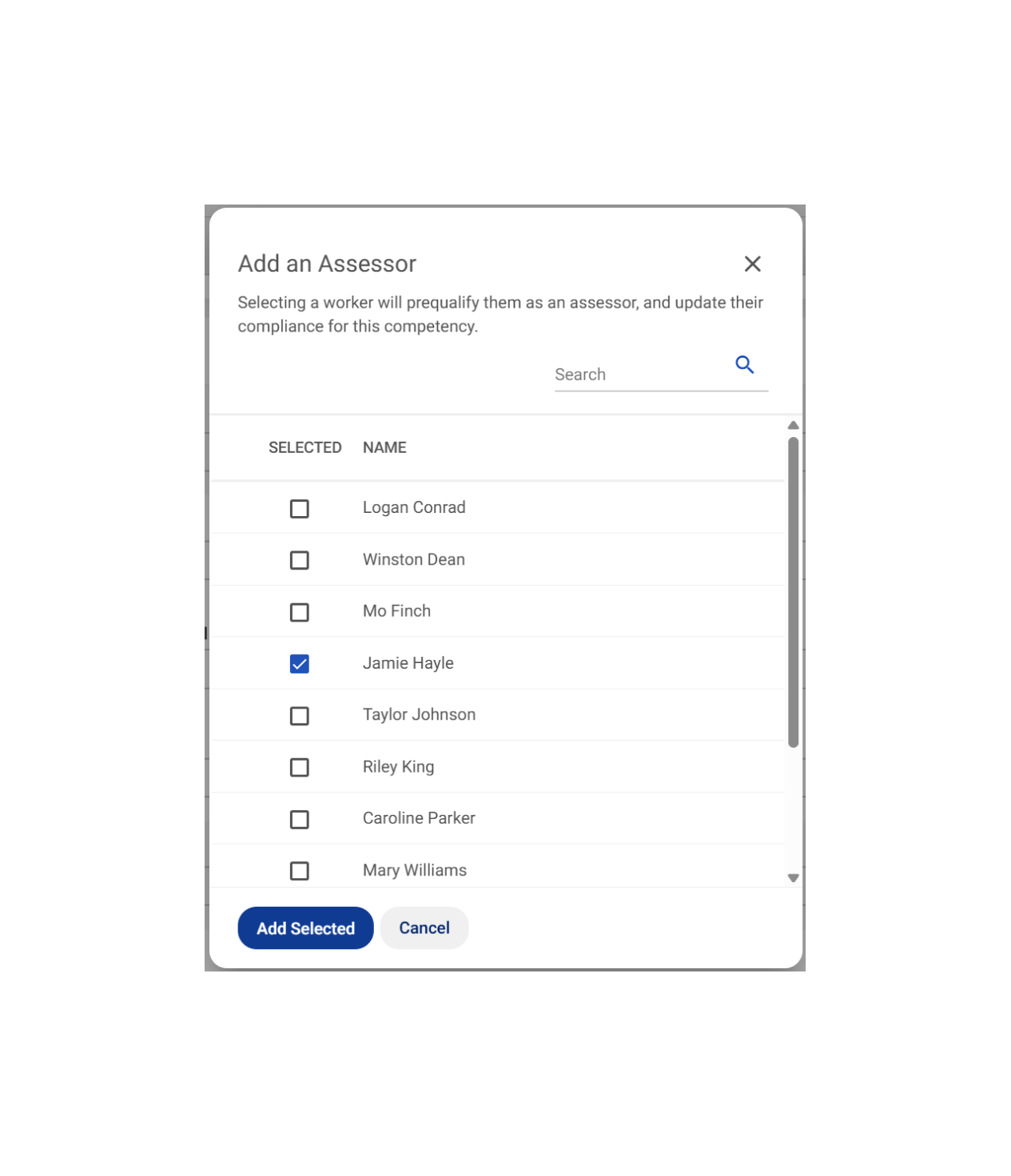 Driver Assessment Screenshot