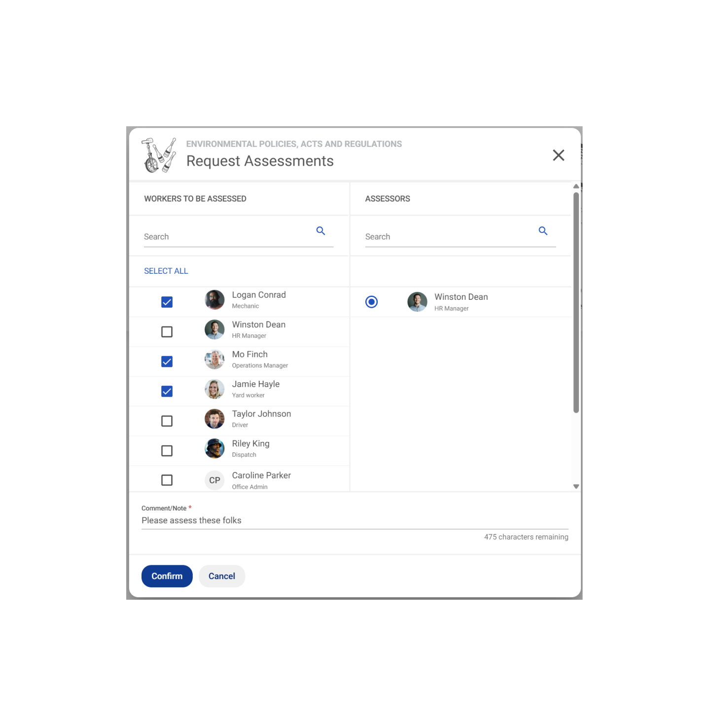 Driver Assessment Screenshot